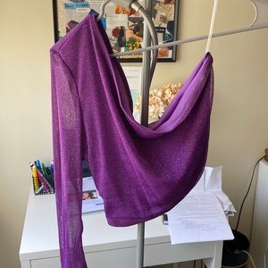 Glittery Purple One Sleeve Top